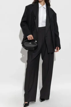 Victoria Beckham BLACK Short coat with raw-edge finish