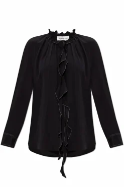 Victoria Beckham BLACK Silk shirt with ruffles