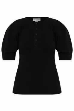 Victoria Beckham BLACK Top with a buttoned neckline