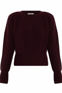 Victoria Beckham BURGUNDY Sweater with detachable shoulder pads