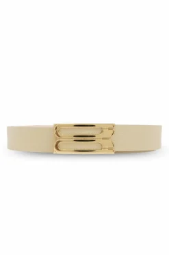 Victoria Beckham cream Leather belt