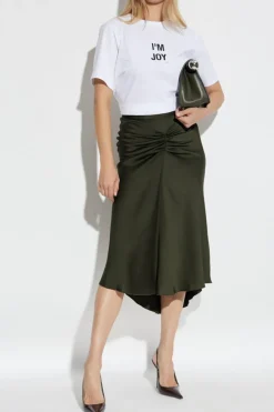 Victoria Beckham GREEN Draped skirt