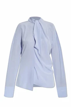 Victoria Beckham light blue Top with a decoratively finished neckline