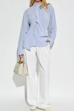 Victoria Beckham light blue Top with a decoratively finished neckline