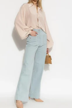 Victoria Beckham light blue Jeans with logo