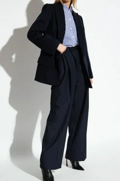 Victoria Beckham NAVY BLUE Pleat-front trousers