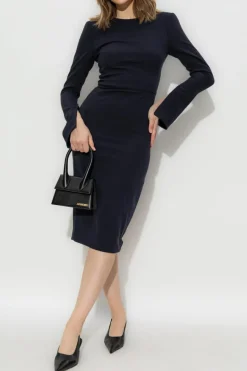 Victoria Beckham NAVY BLUE Dress with back slit