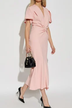 Victoria Beckham PINK Dress with a V-neckline