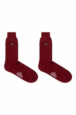 Vivienne Westwood BURGUNDY Socks with logo
