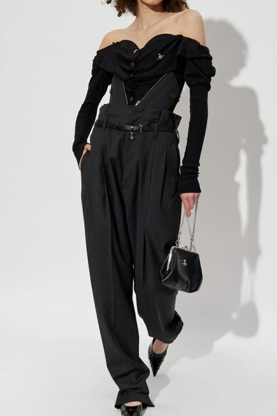 Vivienne Westwood GREY Pants with detachable corset