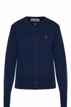 Vivienne Westwood NAVY BLUE Cardigan finished with cashmere