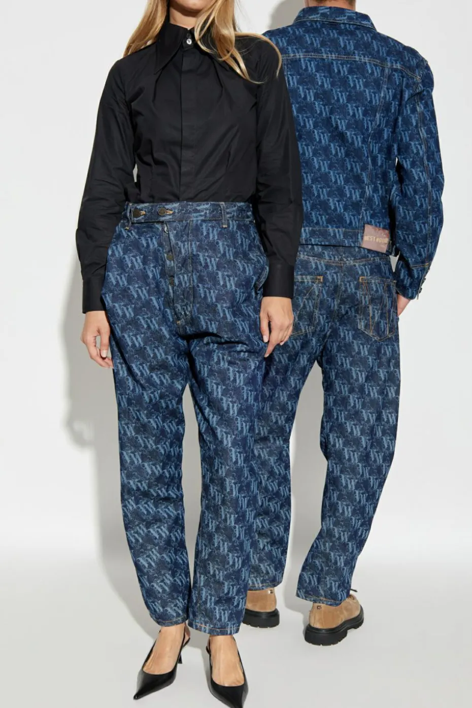 Vivienne Westwood NAVY BLUE Baggy jeans with logo