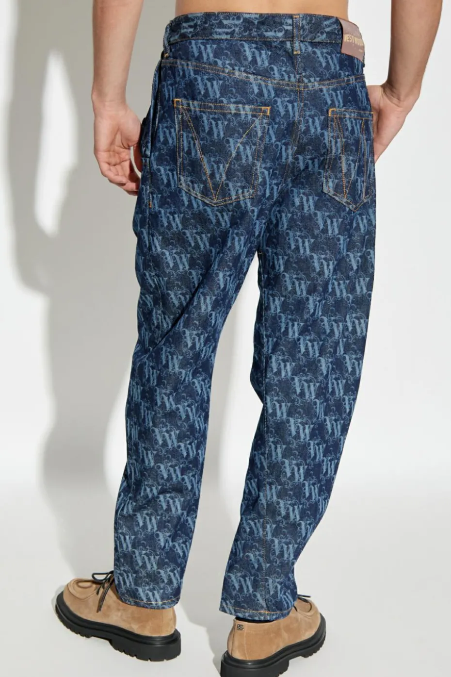 Vivienne Westwood NAVY BLUE Baggy jeans with logo
