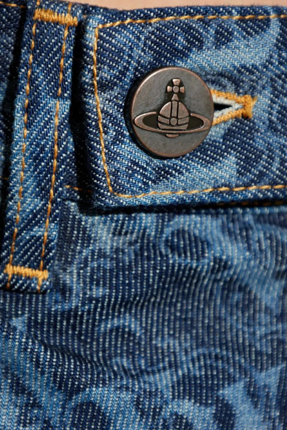 Vivienne Westwood NAVY BLUE Baggy jeans with logo
