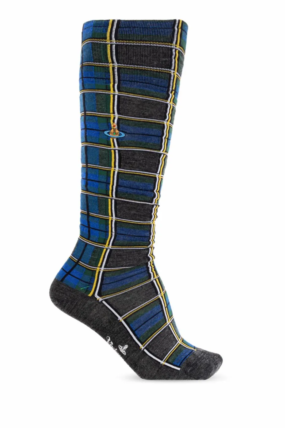 Vivienne Westwood NAVY BLUE Socks with a plaid pattern