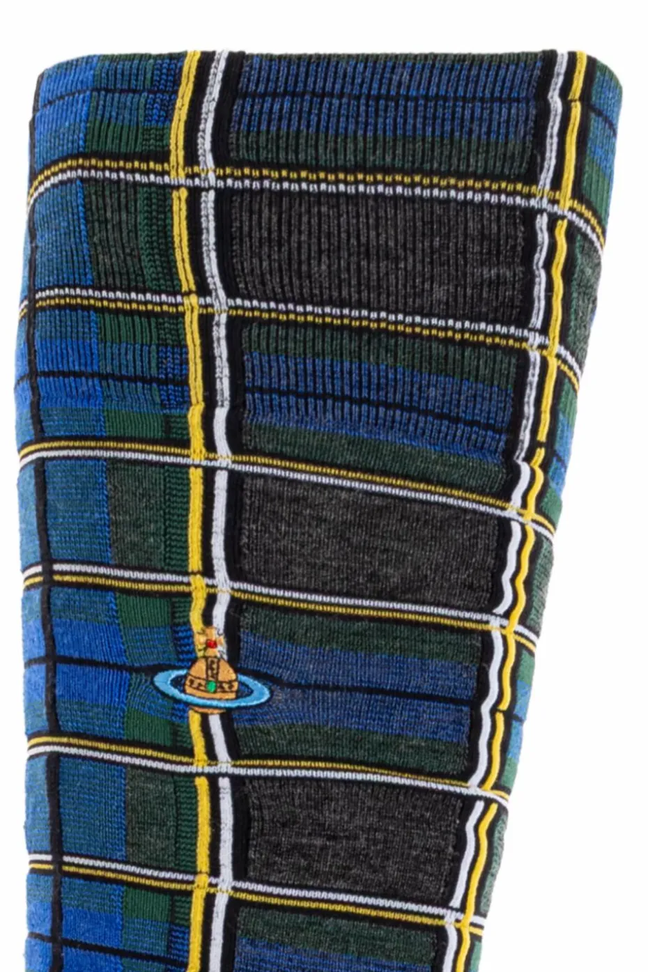 Vivienne Westwood NAVY BLUE Socks with a plaid pattern