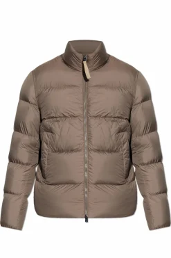 Woolrich beige Down jacket with stand-up collar