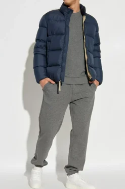 Woolrich NAVY BLUE Down jacket with stand-up collar