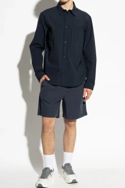 Woolrich NAVY BLUE Shirt with zip pocket