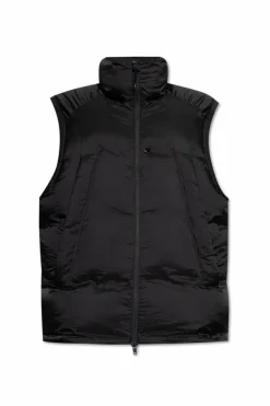 Y-3 BLACK Puffer vest with logo
