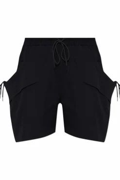 Y-3 BLACK Shorts with printed logo