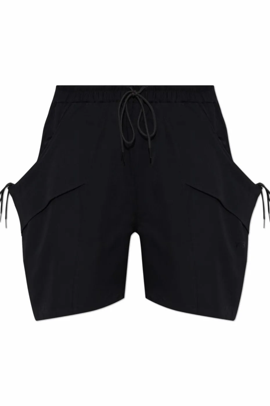 Y-3 BLACK Shorts with printed logo