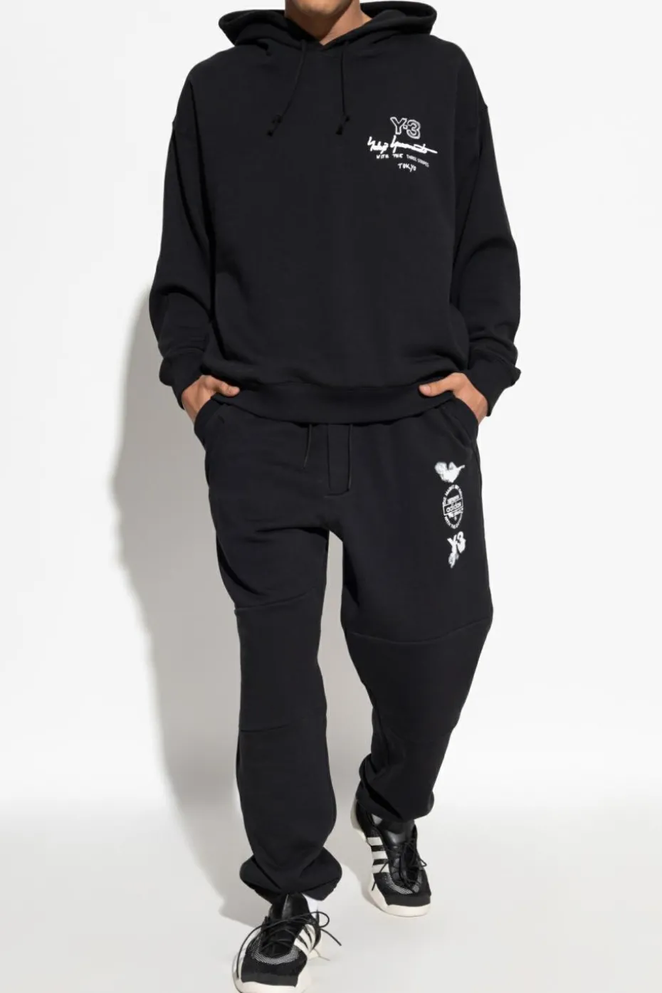 Y-3 BLACK Sweatpants with logo