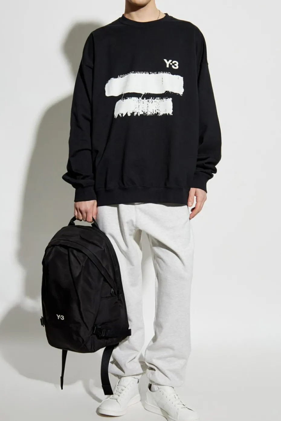 Y-3 GREY Sweatpants with printed logo