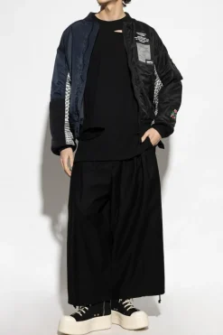 Yohji Yamamoto BLACK Asymmetrical long-sleeve T-shirt