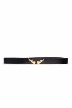 Zadig & Voltaire BLACK Leather belt "Rock"