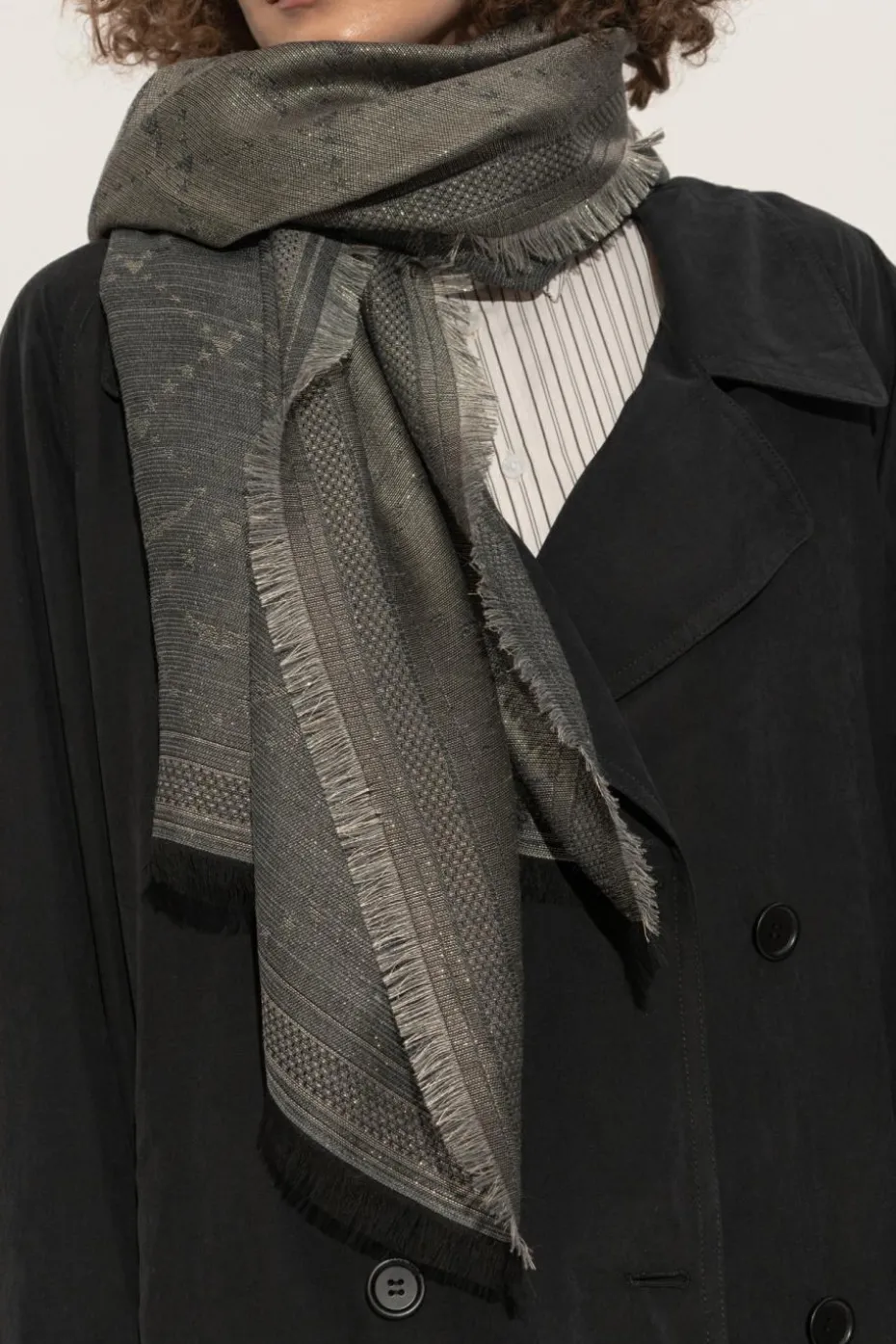 Zadig & Voltaire BLACK Scarf with lurex thread