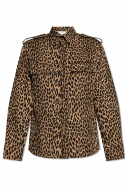 Zadig & Voltaire BROWN Denim shirt with animal print