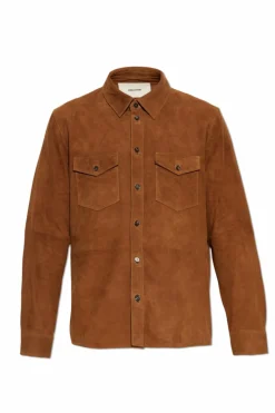 Zadig & Voltaire BROWN Suede shirt "Sergy"