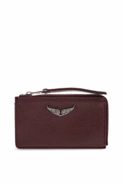 Zadig & Voltaire BURGUNDY Leather card holder