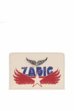 Zadig & Voltaire cream Card case with print