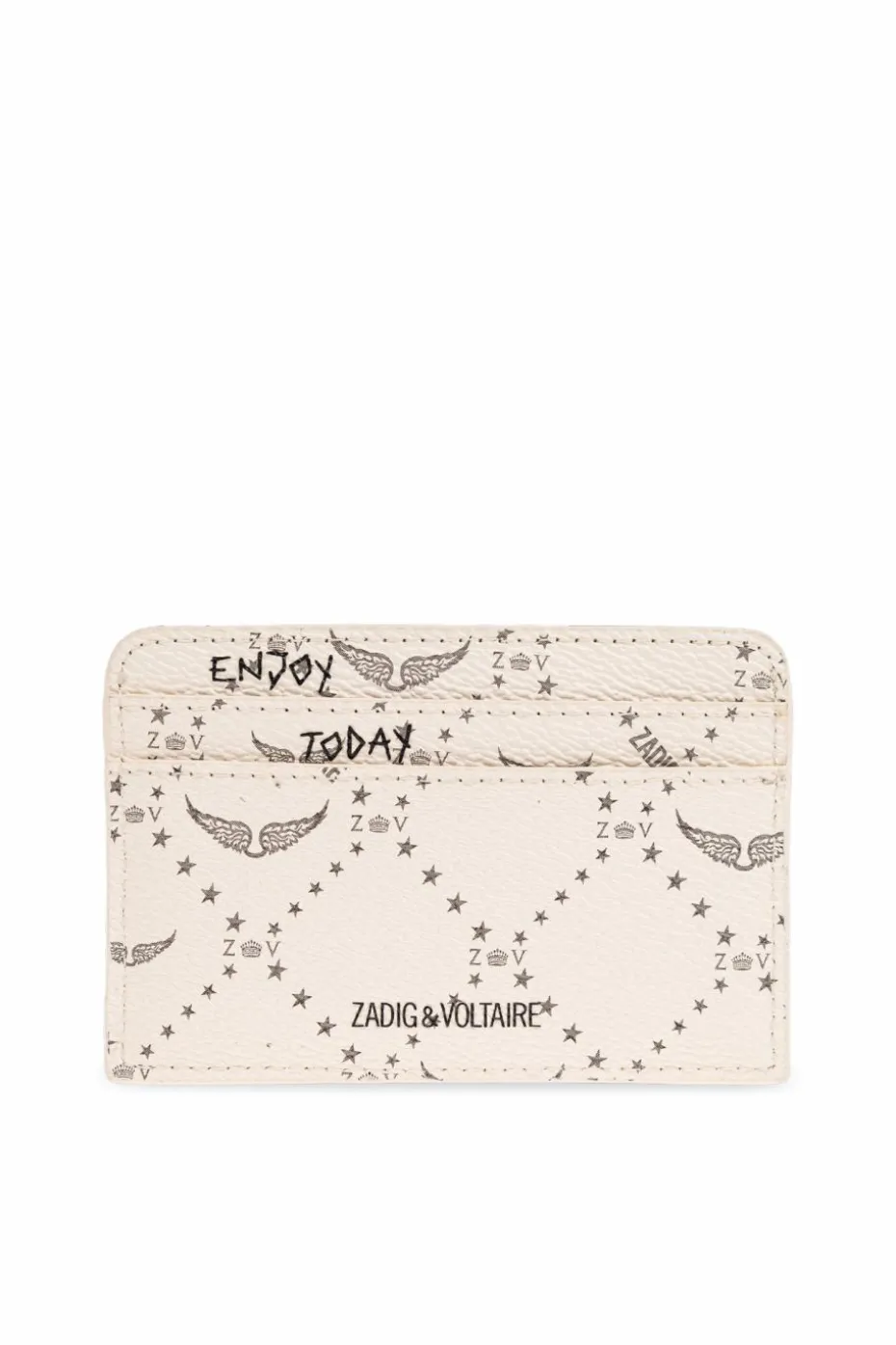 Zadig & Voltaire cream Cardholder with logo