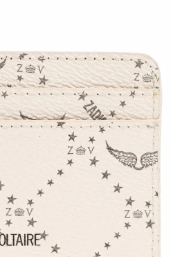Zadig & Voltaire cream Cardholder with logo