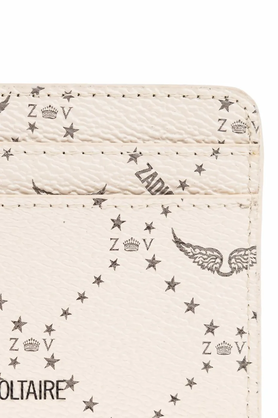 Zadig & Voltaire cream Cardholder with logo