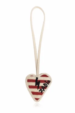 Zadig & Voltaire cream Leather keychain
