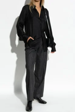 Zadig & Voltaire GREY Creased trousers with lurex thread