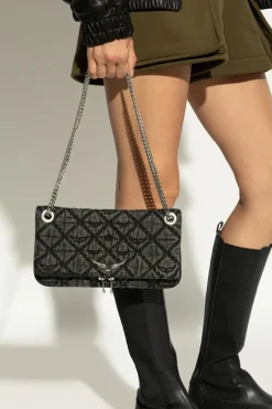 Zadig & Voltaire GREY Denim shoulder bag with logo